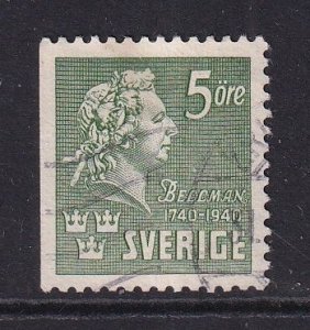 Sweden #312a  used 1940 Carl Bellman perf. 12 1/2  Imperf. left   5o