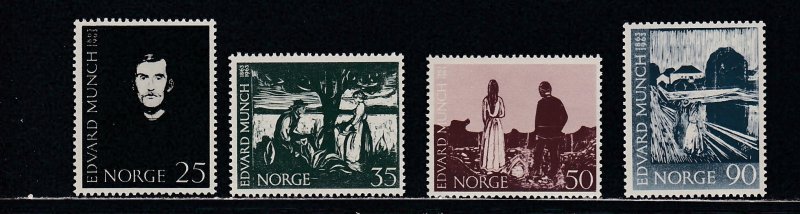 Norway # 446-449, Paintings by Edvard Muach, Mint NH  1/2 Cat.