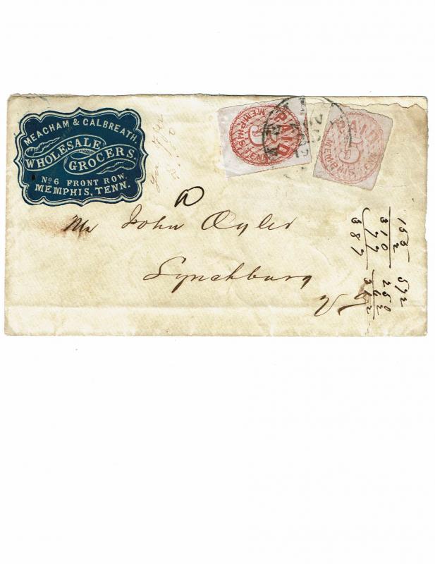 CSA Scott #56X2 VF-On cover. SCV - $2,250.00