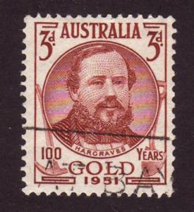 Australia 1951 Sc#244, SG#245 3d Hargraves Gold Mining USED