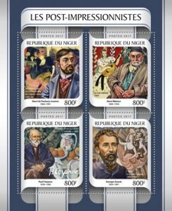 Niger - 2017 Post Impressionists - 4 Stamp Sheet - NIG17222a