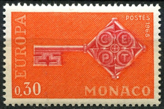 Monaco Sc#689 MNH, 30c org & car, Europa (C.E.P.T.) 1968 - Key (1968)