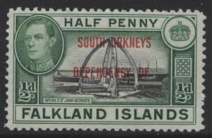 Falkland Is Dep.- Scott 4L1- Overprint Definitive-1944- MVLH - Single 1/2d Stamp