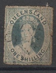 6F Queensland Used Wmk 5 clean cut perf 14 to 16 #191216-20