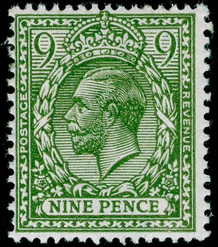 SG393a SPEC N30(3), 9d deep olive-green, NH MINT. Cat £300.