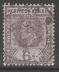 NORTHERN NIGERIA SG25 1905 6d DULL PURPLE & VIOLET FINE USED