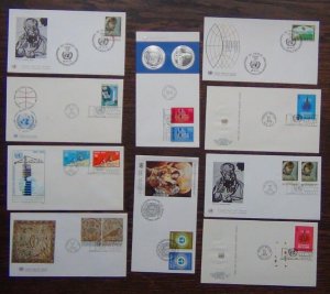 United Nations 1968 - 1972 Covers x 10 UPU Picasso Labour Justice Environment