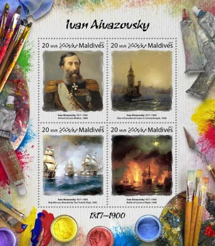 MALDIVES 2017 SHEET IVAN AIVAZOVSKY ART PAINTINGS ARTE PINTURAS mld17309a