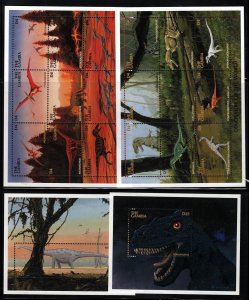 GAMBIA Sc 1968-83 NH SET+2M/S+2S/S OF 1997 - DINOSAURS