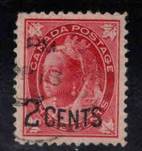 CANADA Scott 87 Used surcharged Queen  Victoria Stamp