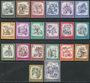 AUSTRIA Sc#958-976 (20) 1973-78 Buildings & Scenes Complete Set OG Mint Hinged