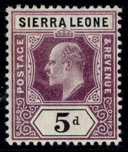 SIERRA LEONE EDVII SG93, 5d dull purple & black, LH MINT. Cat £19.