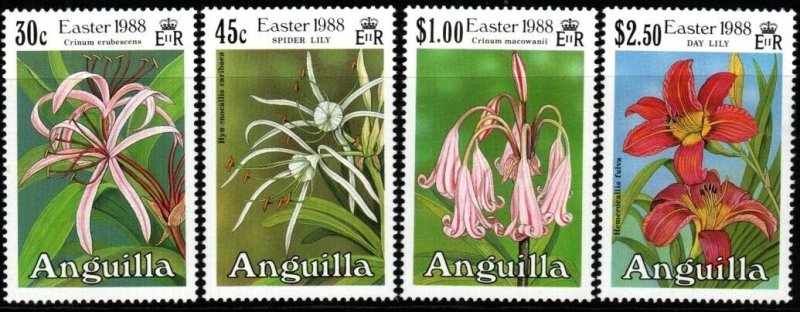 ANGUILLA SG792/5 1988 EASTER LILLIES MNH
