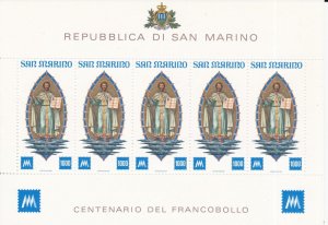 San Marino # 915, St. Marinus, Souvenir Sheet, Wholesale Lot of 10 Sheets 15%