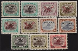 PAPUA 1929-31 Lakatoi airmail & surcharges selection. MNH **.