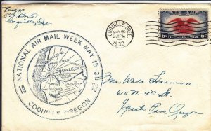 1938, National Airmail Week, Coquille, OR (31176) 