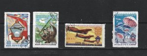 RUSSIA - 1951 PROMOTING INTEREST IN AVIATION - SCOTT 1590 TO 1593 - USED