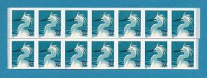 Scott #3829A Variety 37c Snowy Egret 2 Strips of 7 Mint NH