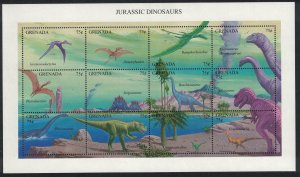 Grenada Prehistoric Animals Dinosaurs Sheetlet 12v 1994 MNH SG#2694-2705