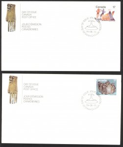 Canada Sc# 835-836 FDC set/2 (singles) 1979 09.13 Inuit - Shelter & Community