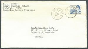 CANADA MILITARY COVER C.F.P.O. CANCEL 102