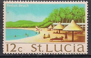 St Lucia 1970 -73 QE2 12c Reduit Beach MLH SG 282 ( H566 )