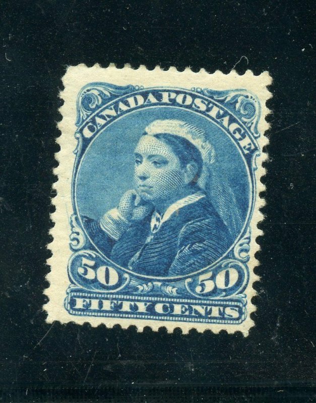 CANADA 1893 QUEEN VICTORIA 50c SCOTT#47 VF MINTHINGED  WITH REMNANT FRESH COLORS