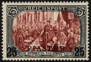 German Empire Türkei Offices #24d #23 III 25 Piaster on 5M Reichspost Mint LH