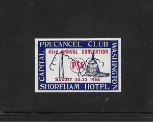 Precancel Stamp Society (PSS) Convention Seal/Label; 1964, Blue & Red, MNH