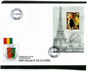 Guinea 1998 Events 20th.Century Bruce Lee s/s Perforated in official FDC