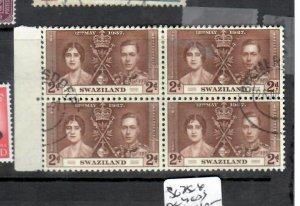 SWAZILAND KGVI CORONATION SG 25-26 BLOCKS OF 4  VFU   P0816HH