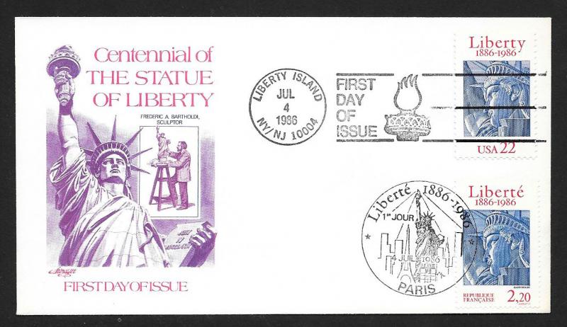 UNITED STATES FDC 22¢ Liberty DUAL 1986 Artmaster