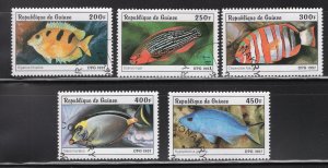 Guinea 1997 200fr to 450fr Short Set of Fish, Scott 1403-1407 CTO