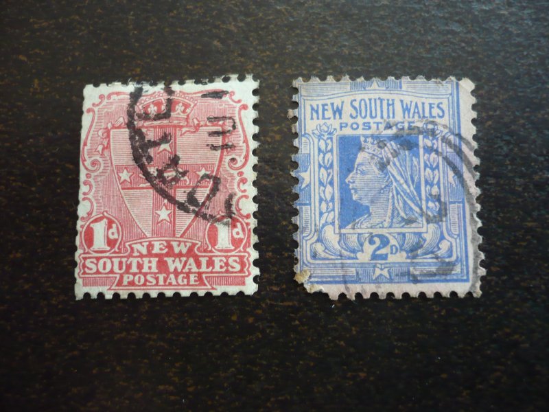 Stamps - New South Wales - Scott# 98,103 - Used Part Set of 2 Stamps