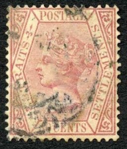 Straits Settlements SG69 30c Wmk Crown CA Cat 28 pounds