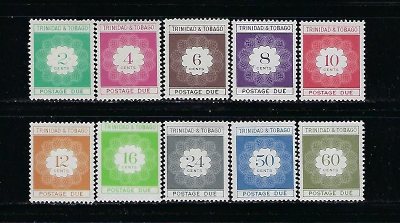 TRINIDAD & TOBAGO- SCOTT #J17-J26 1970 POSTAGE DUES-  MINT LIGHT HINGED