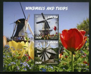 LIBERIA  2020 WINDMILLS & TULIPS   SOUVENIR SHEET MINT NH