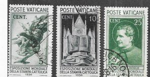 Vatican City #47-49  (U)  CV$18.00