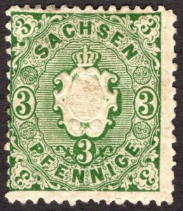 1863, Saxony 3pf, MH, Sc 15