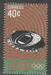 MEXICO 997, 40¢ 1968 Olympics, Mexico City. SINGLE. MINT, NEVER HINGED. F-VF.