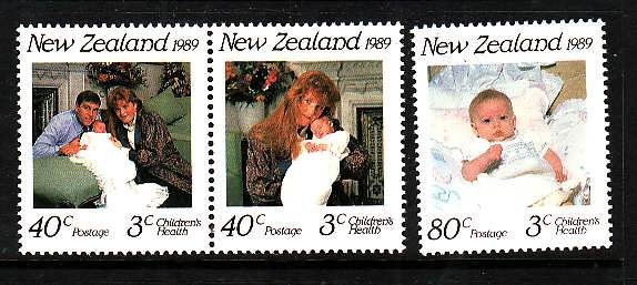 New Zealand-Sc#B134-6-unused NH Semi-Postal -Royal Baby-1989-