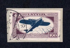 Latvia stamp #CB24, used, CV $90.00