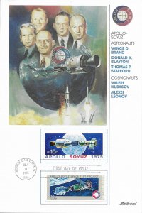 1975 FDC, #1569-1570, 10c Apollo-Soyuz, Fleetwood Proof Card