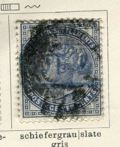 STRAITS SETTLEMENTS; 1882 classic QV Crown CC issue 10c. used ODD Postmark