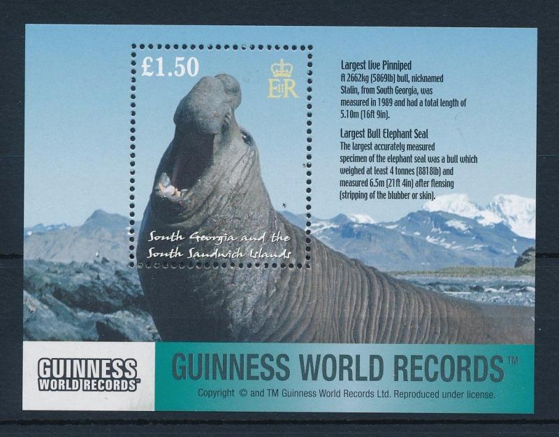 [28224] South Georgia 2002 Marine Life Seals Guinness World Records MNH Sheet