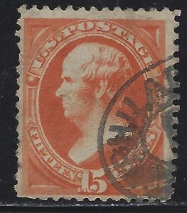 Scott # 189  Lot E202  15c Webster  red orange  Used