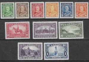 Canada #217-227 set complete  (MNH)   CV $180.30