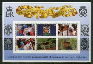 DOMINICA  GOLDEN WEDDING QUEEN ELIZABETH II &  PHILIP SHEET MINT NH