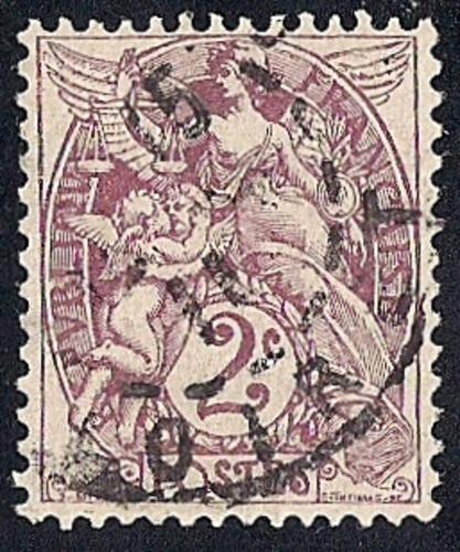 France #110 2C Liberty, Violet Brown, used F-VF 