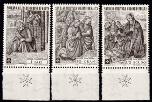 SMOM Sovereign Miltary Order of Malta #47-49  MNH - Christmas (1969)